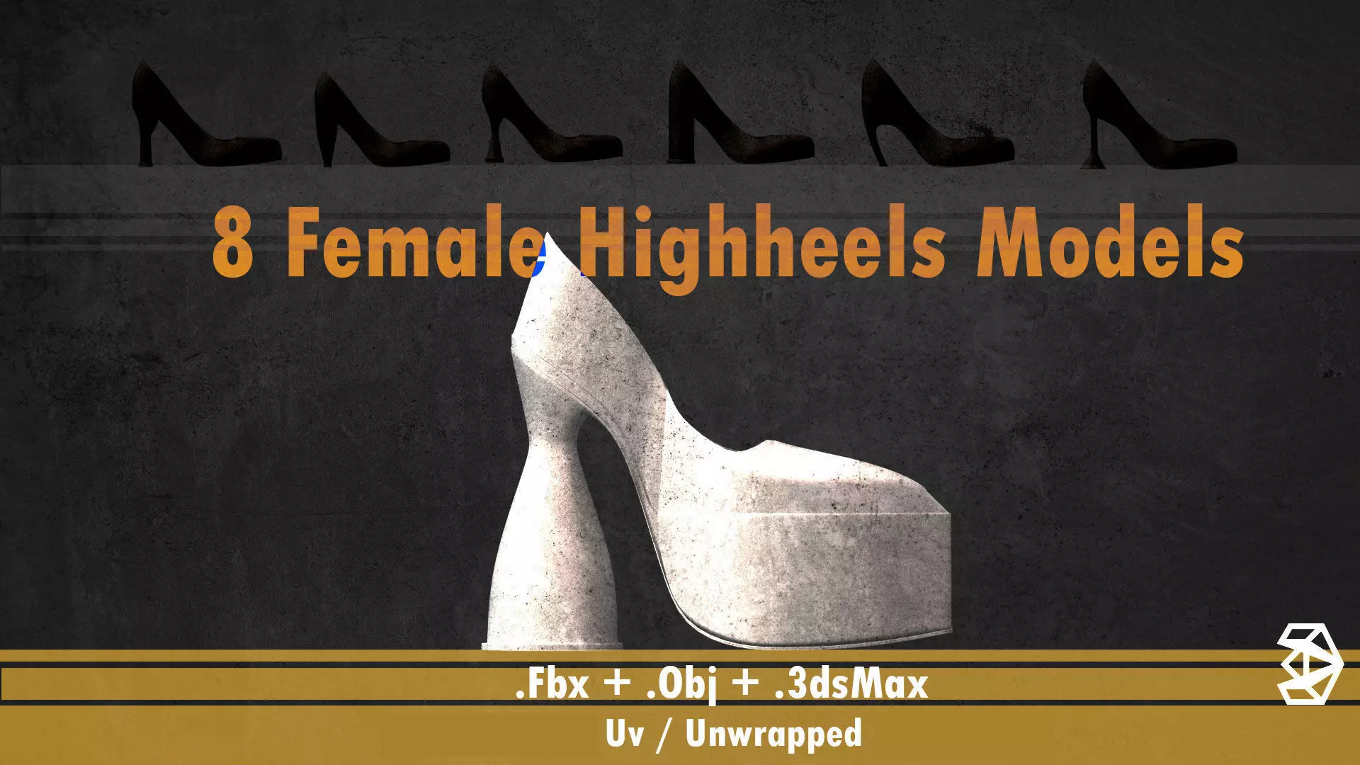 8 Models of different types of heels 3D print model_0