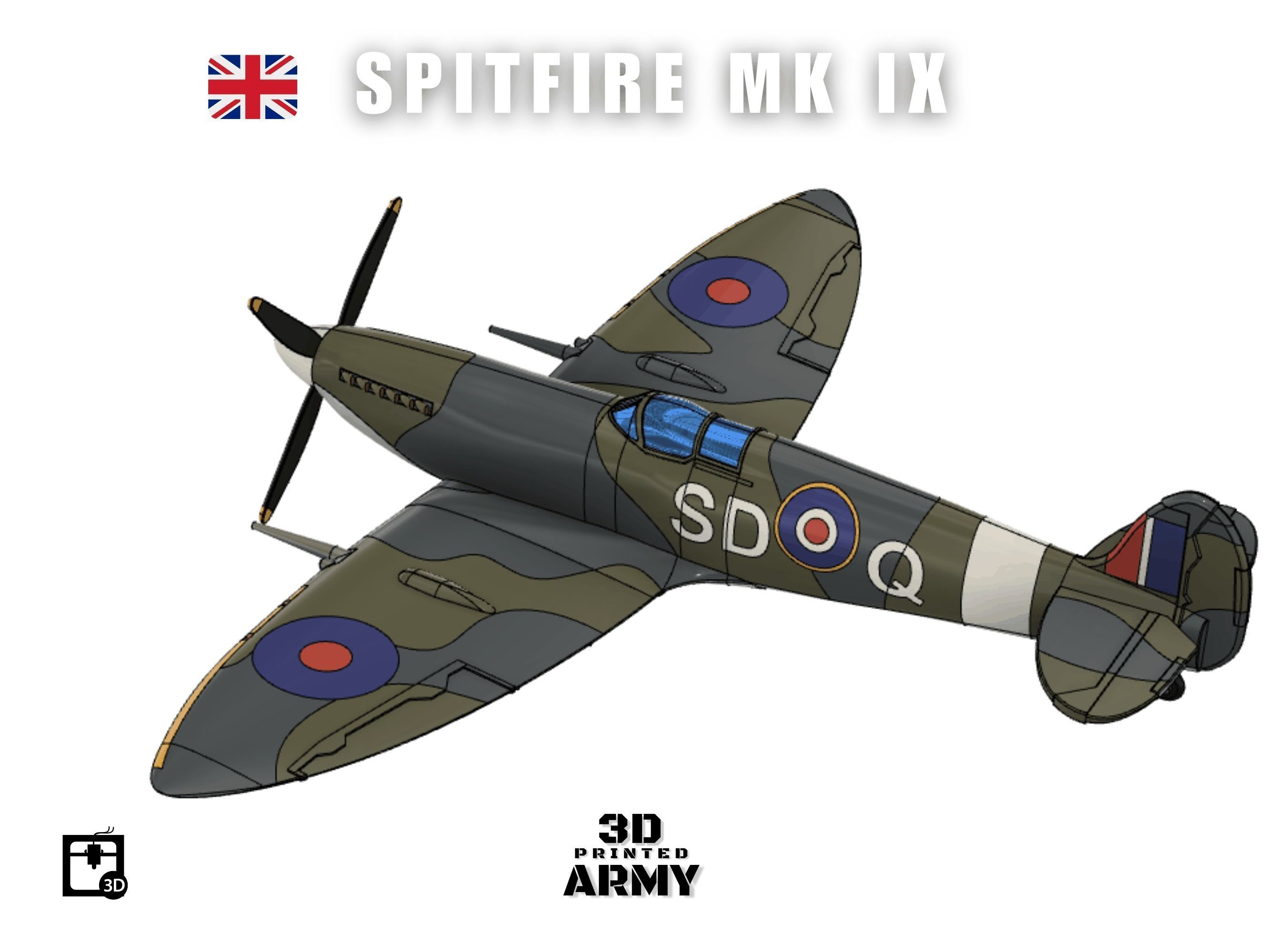 Supermarine Spitfire Mk IX - STL files for 3D printing 3D print model_6