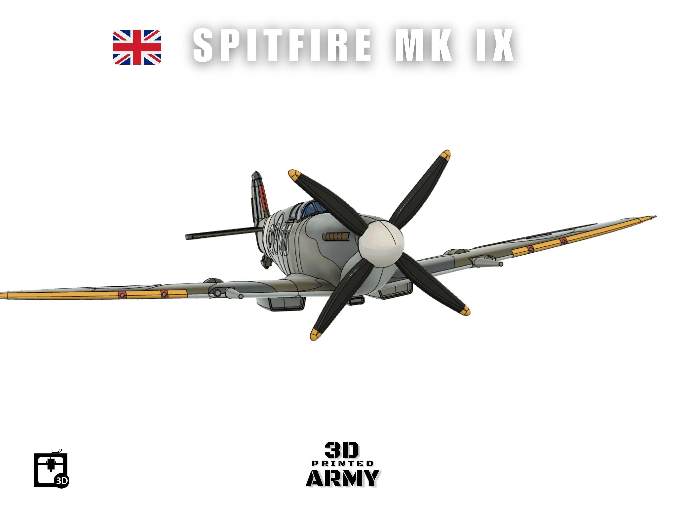 Supermarine Spitfire Mk IX - STL files for 3D printing 3D print model_2