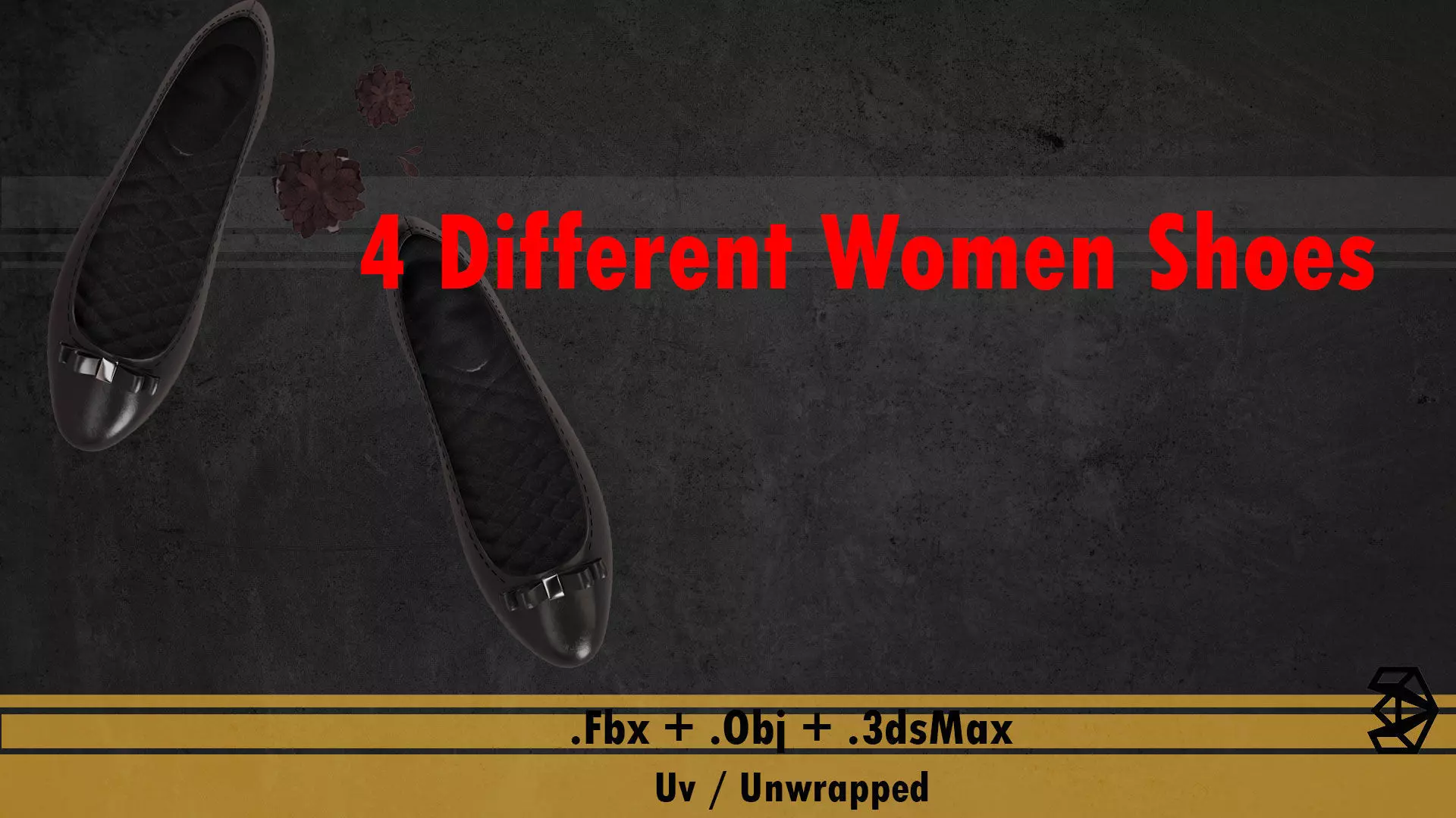 3 Models of High heels and a pair of Flat shoes 3D print model_0