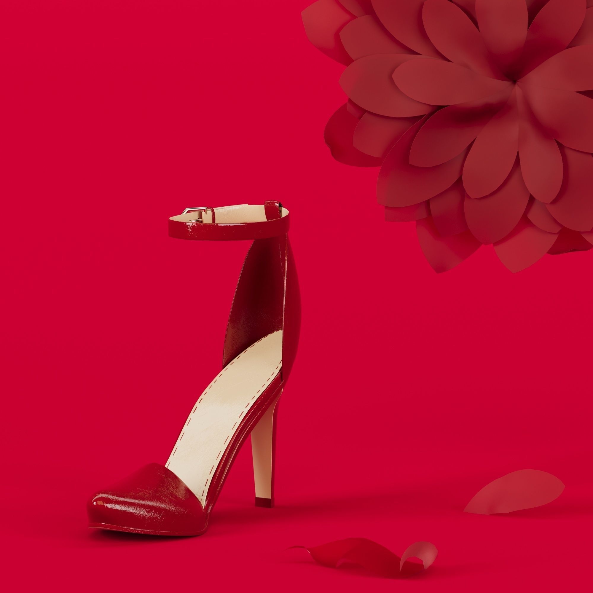 3 Models of High heels and a pair of Flat shoes 3D print model_11