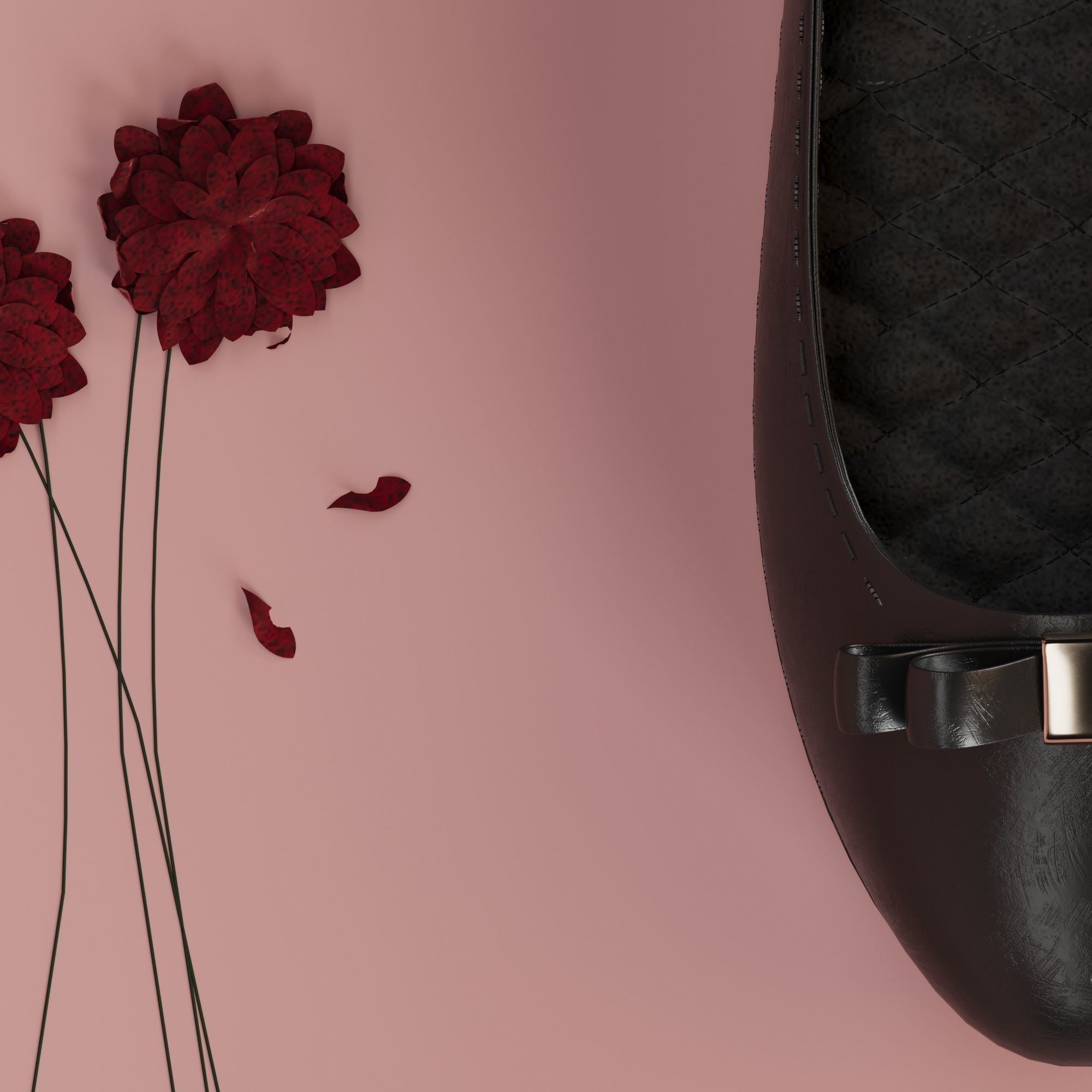 3 Models of High heels and a pair of Flat shoes 3D print model_2