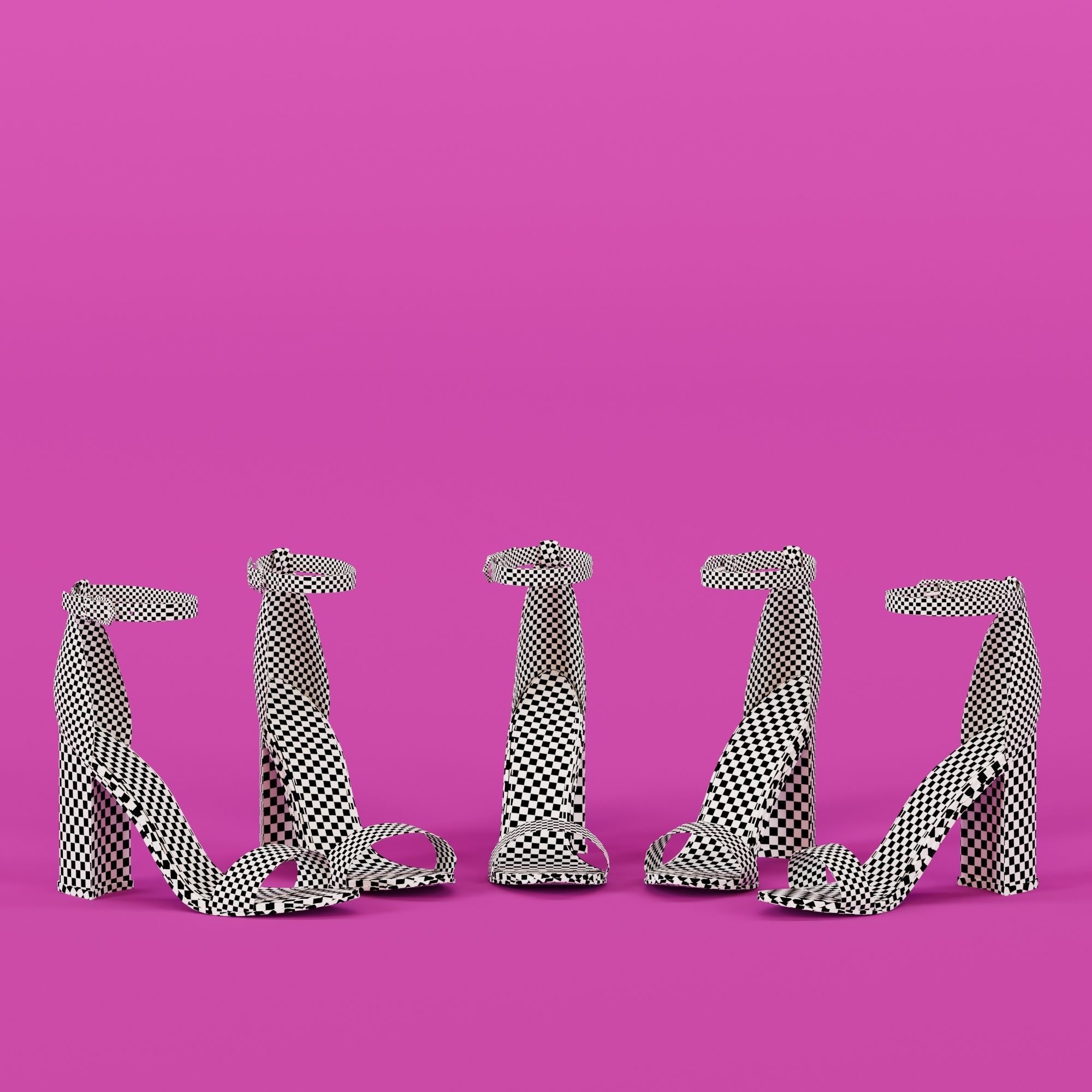 3 Models of High heels and a pair of Flat shoes 3D print model_18