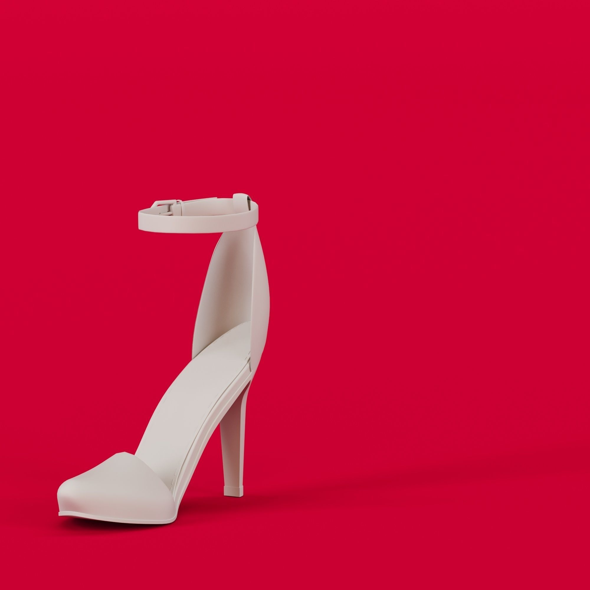 3 Models of High heels and a pair of Flat shoes 3D print model_13