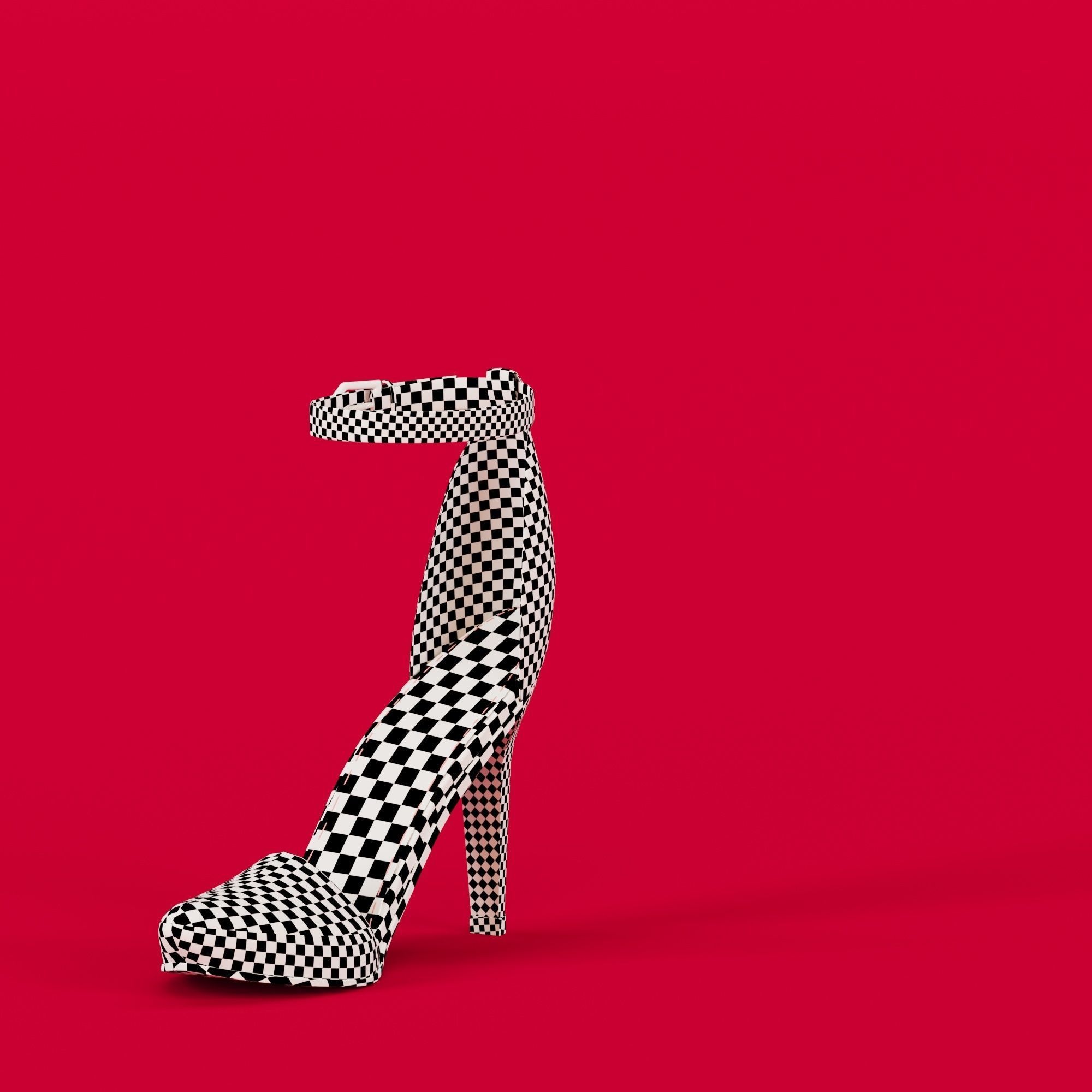 3 Models of High heels and a pair of Flat shoes 3D print model_14