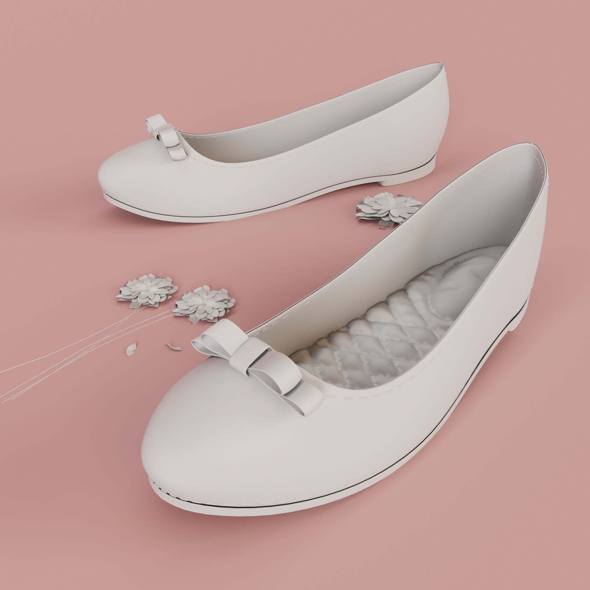 3 Models of High heels and a pair of Flat shoes 3D print model_3