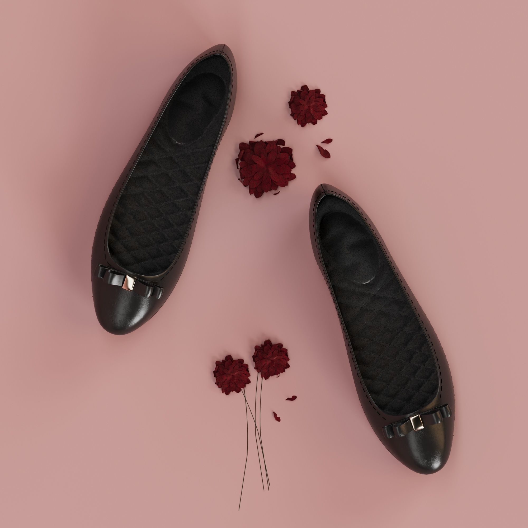 3 Models of High heels and a pair of Flat shoes 3D print model_1