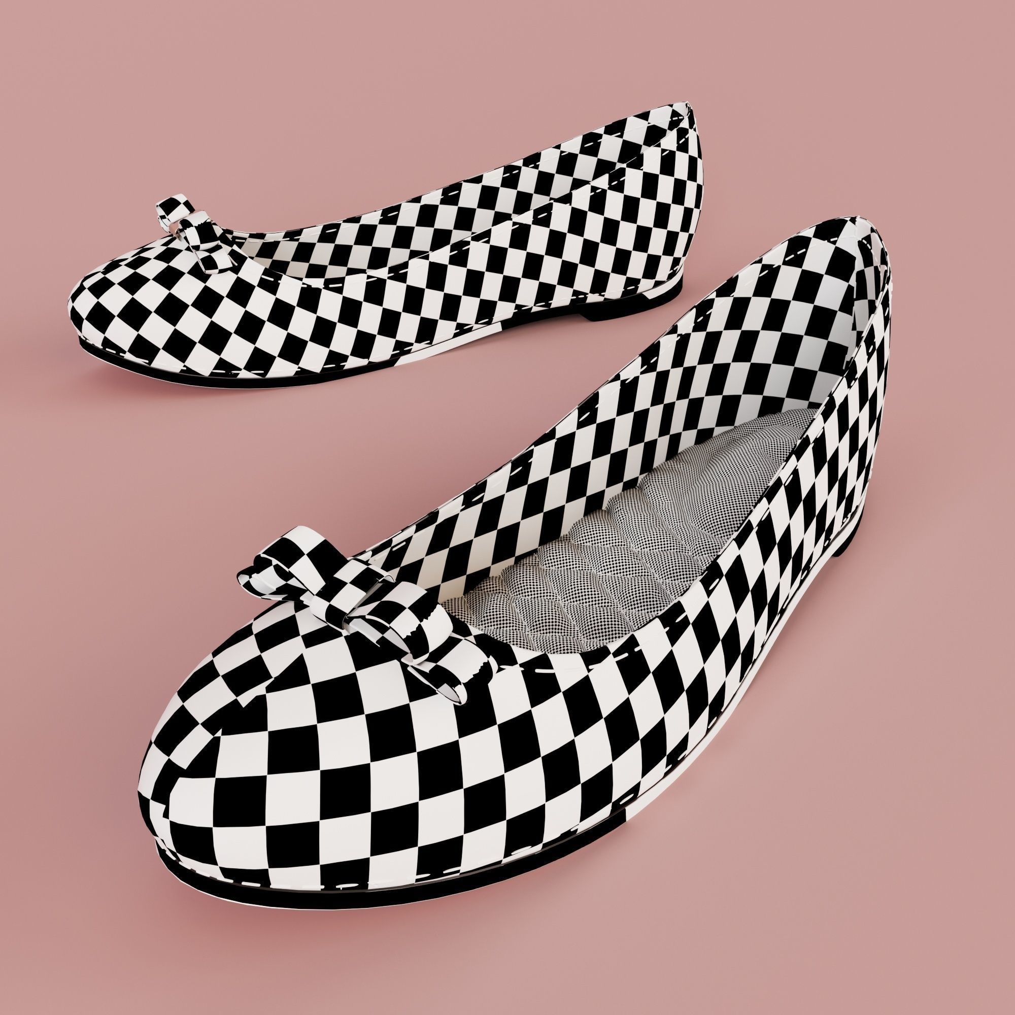 3 Models of High heels and a pair of Flat shoes 3D print model_4