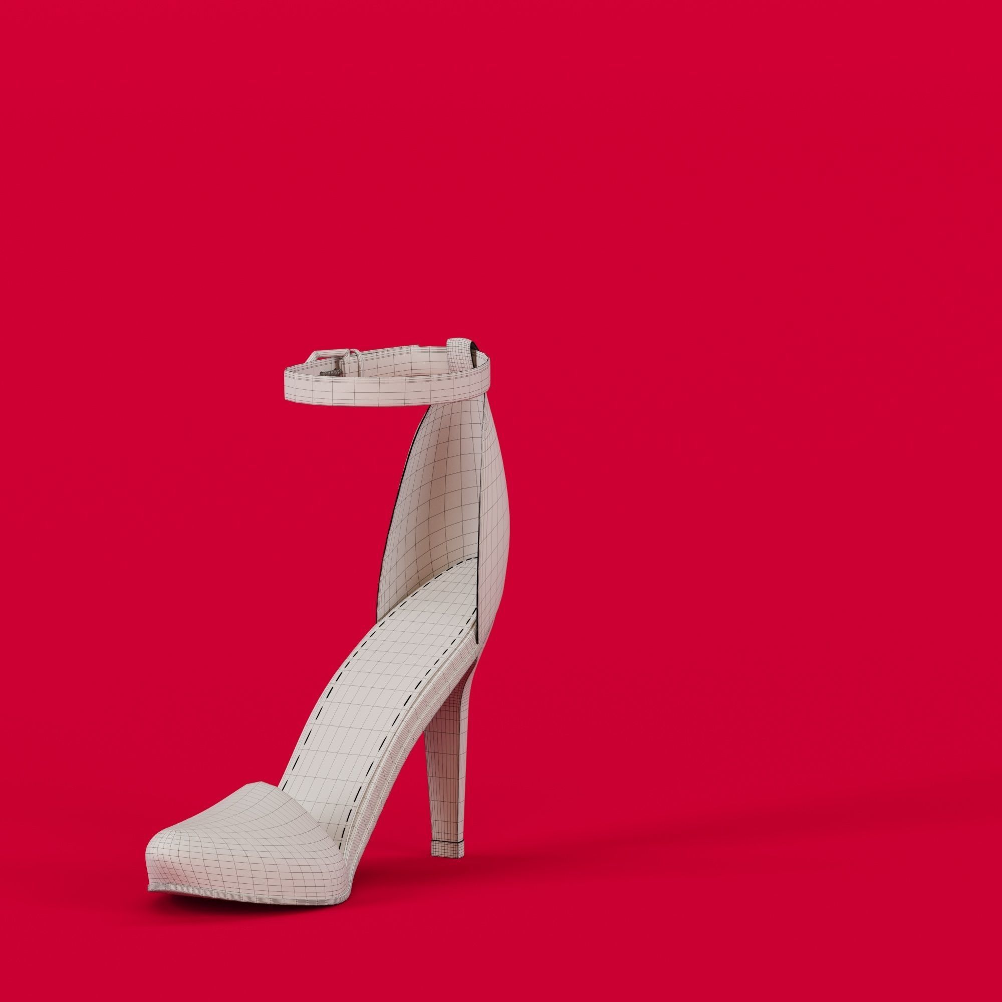 3 Models of High heels and a pair of Flat shoes 3D print model_15