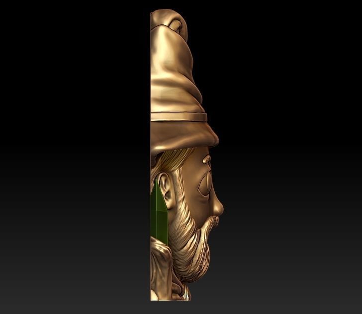 Wizard Emoji holding sword 3D print model_2