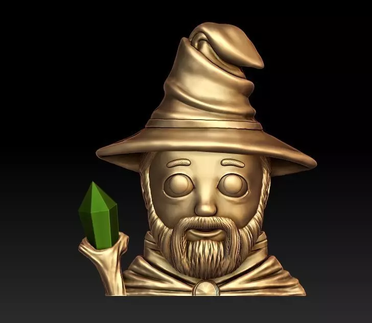Wizard Emoji holding sword 3D print model_0