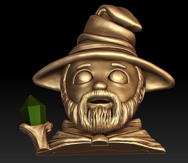 Wizard Emoji holding sword 3D print model_5