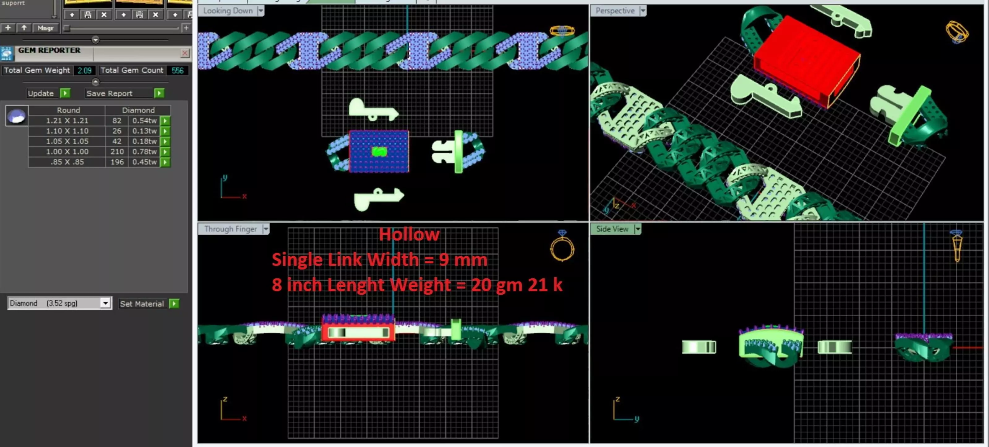 Cubic Diamond Chain 55 3D print model