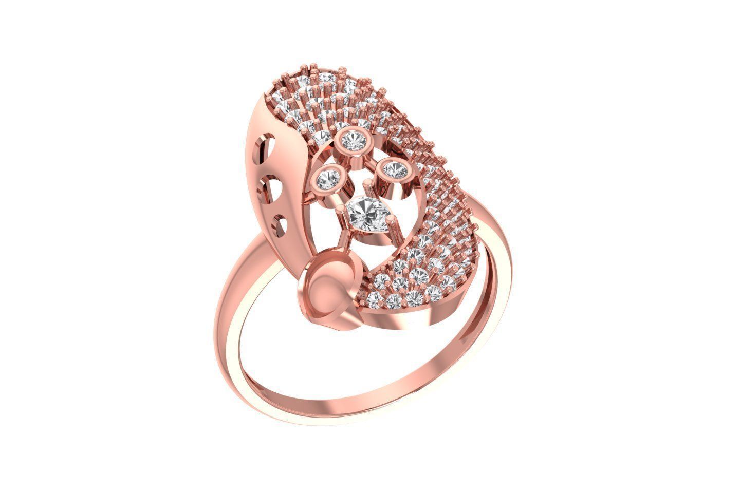 Women Ring 3dm STL OBJ FBX Renders Details 3D print model_2