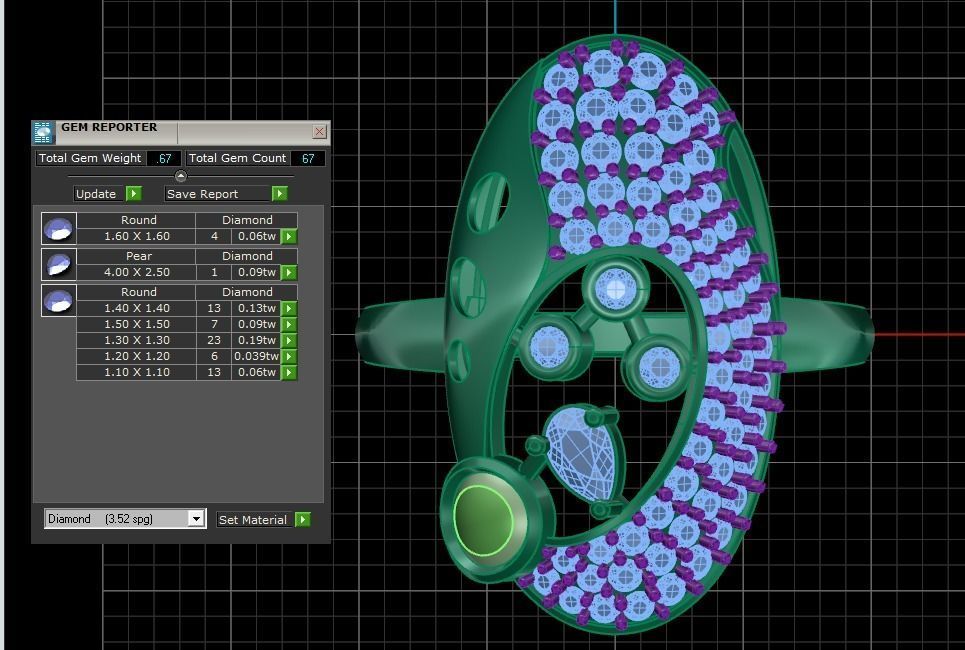Women Ring 3dm STL OBJ FBX Renders Details 3D print model_3