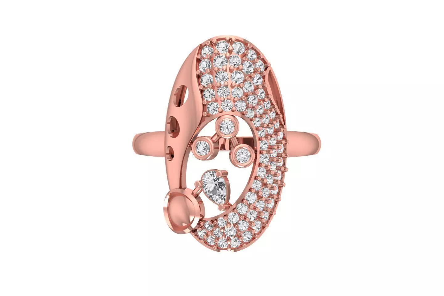 Women Ring 3dm STL OBJ FBX Renders Details 3D print model_0