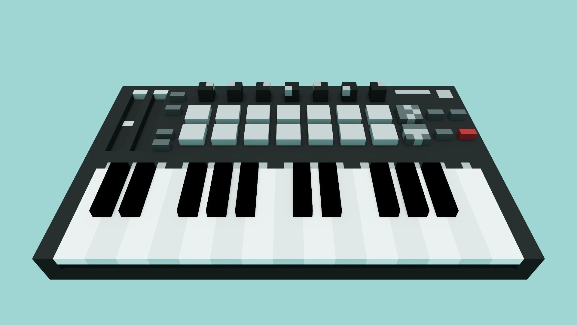 Voxel Synthesizer Bass Station Low-poly 3D model_1