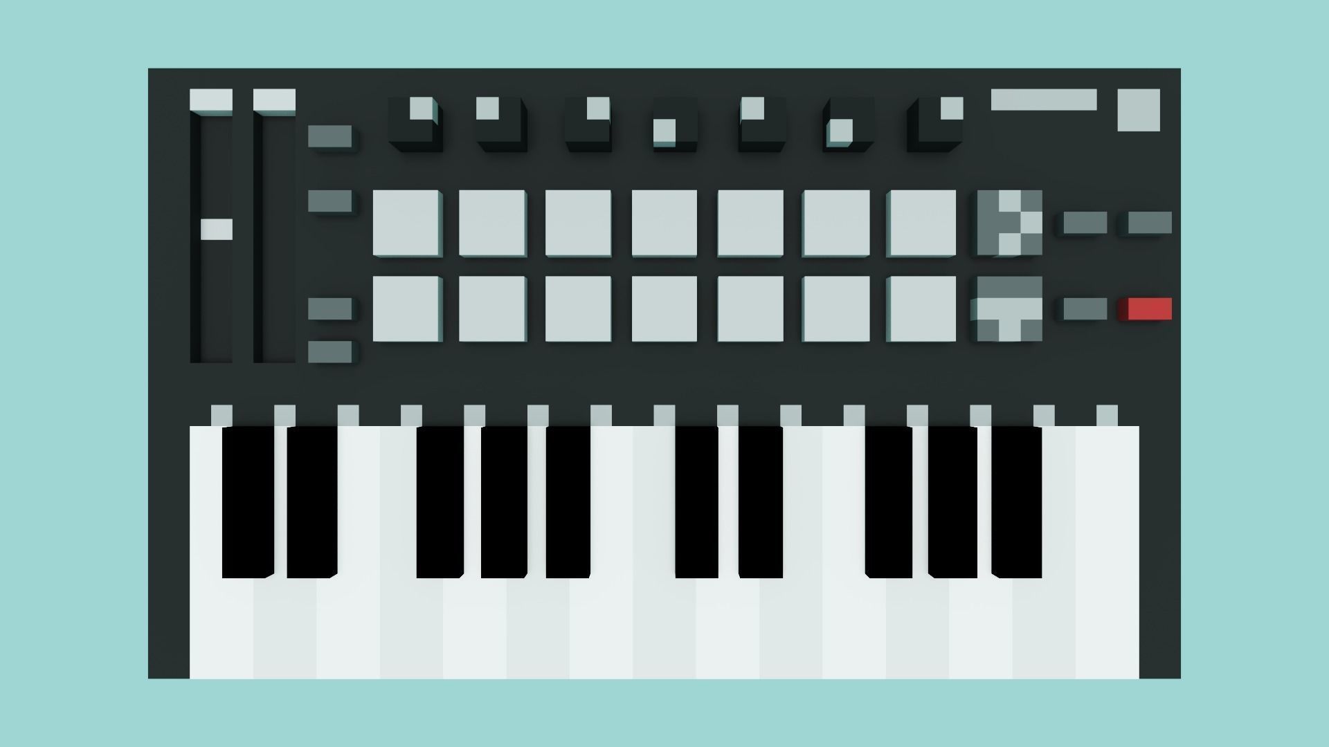 Voxel Synthesizer Bass Station Low-poly 3D model_3