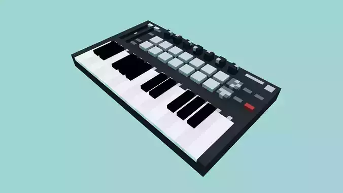 Voxel Synthesizer Bass Station Low-poly 3D model