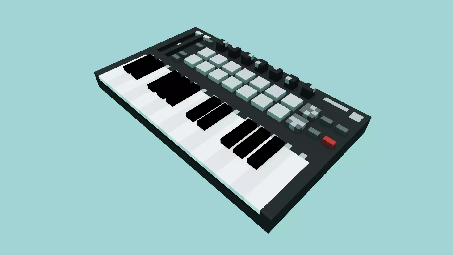 Voxel Synthesizer Bass Station Low-poly 3D model_0