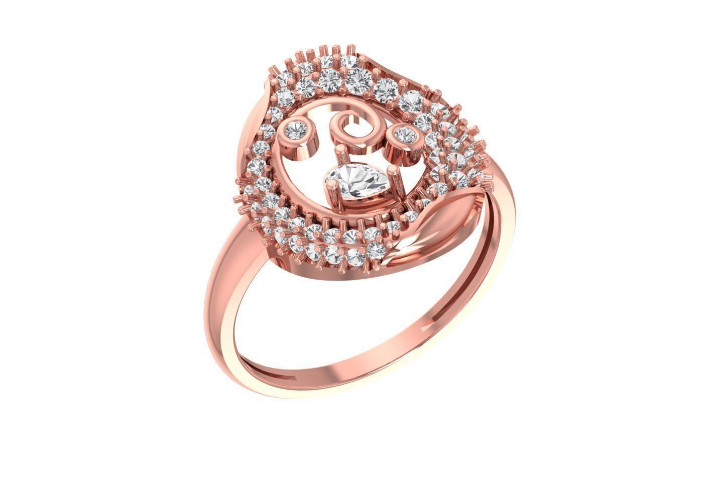 Women Ring 3dm STL OBJ FBX Renders Details 3D print model_1