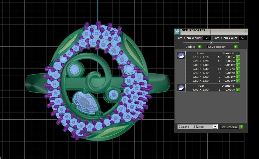 Women Ring 3dm STL OBJ FBX Renders Details 3D print model_3