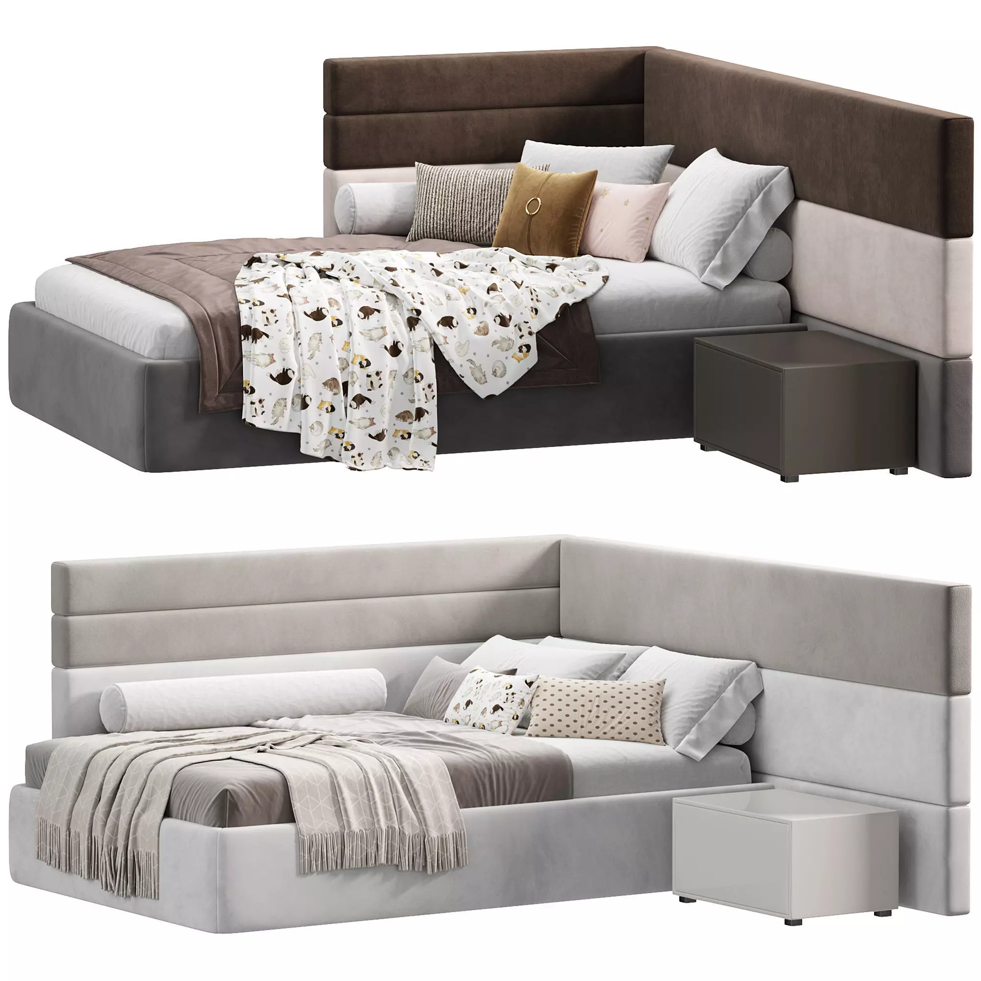 Bed Boiserie Set By Tvils 3D model