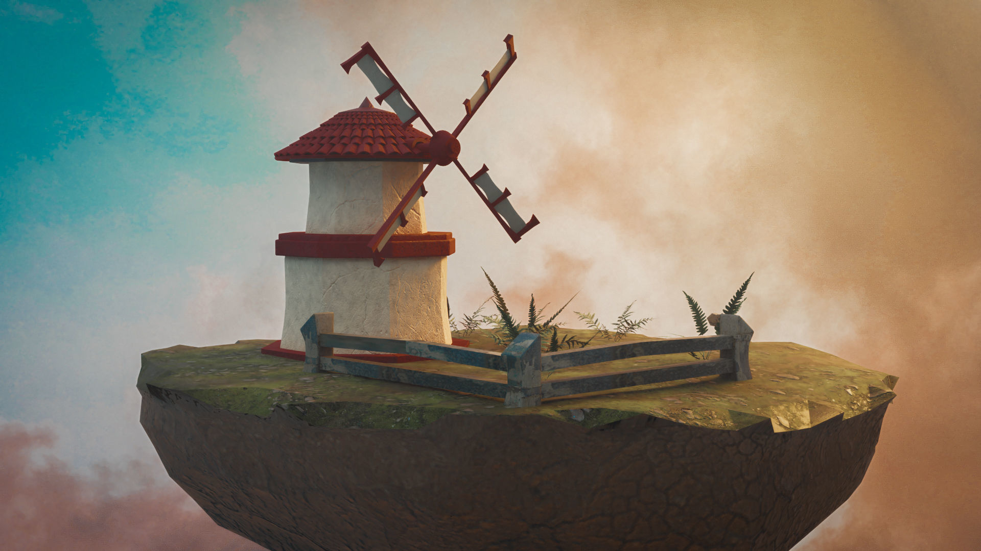 Floating Island 3D model_10