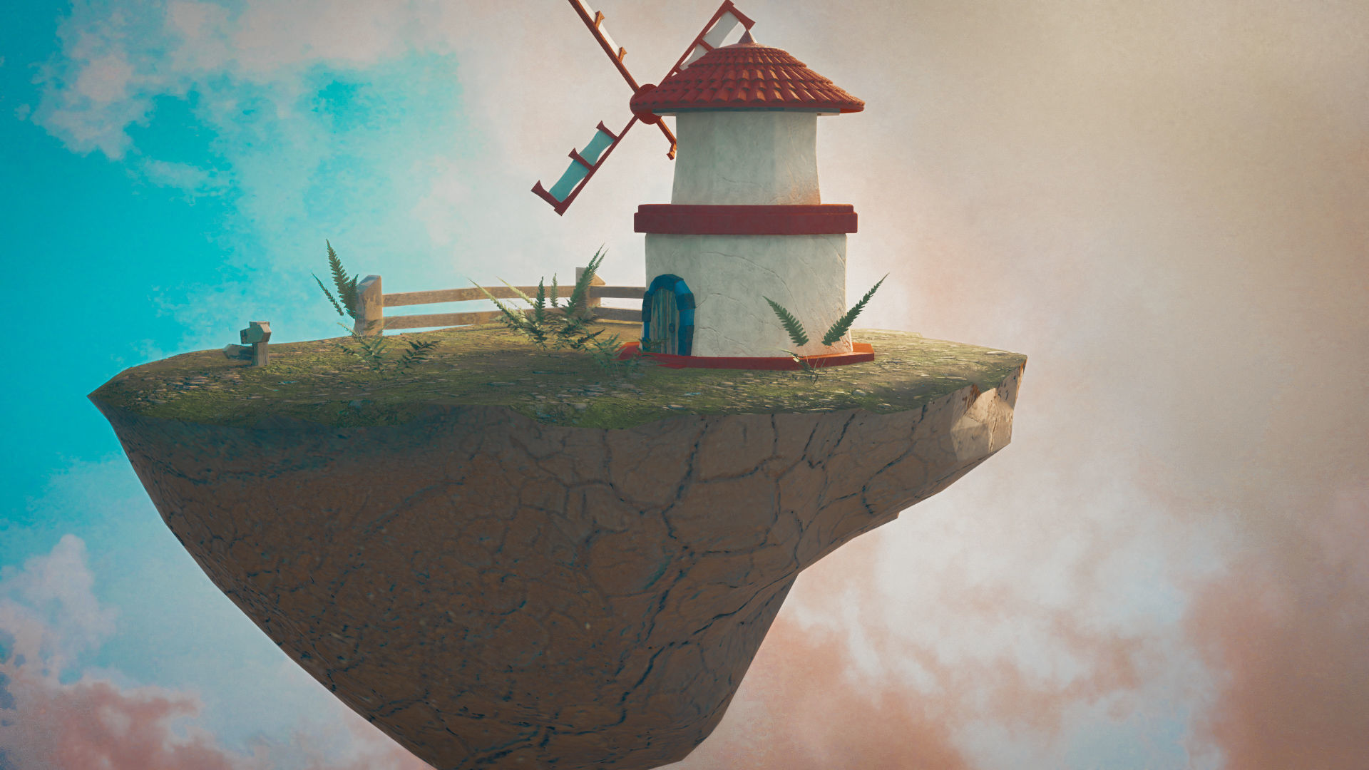 Floating Island 3D model_7