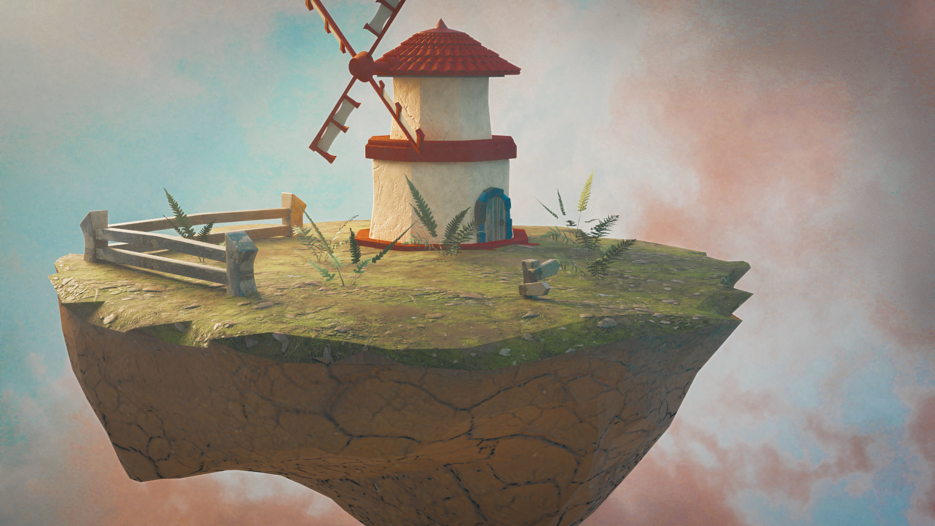 Floating Island 3D model_4