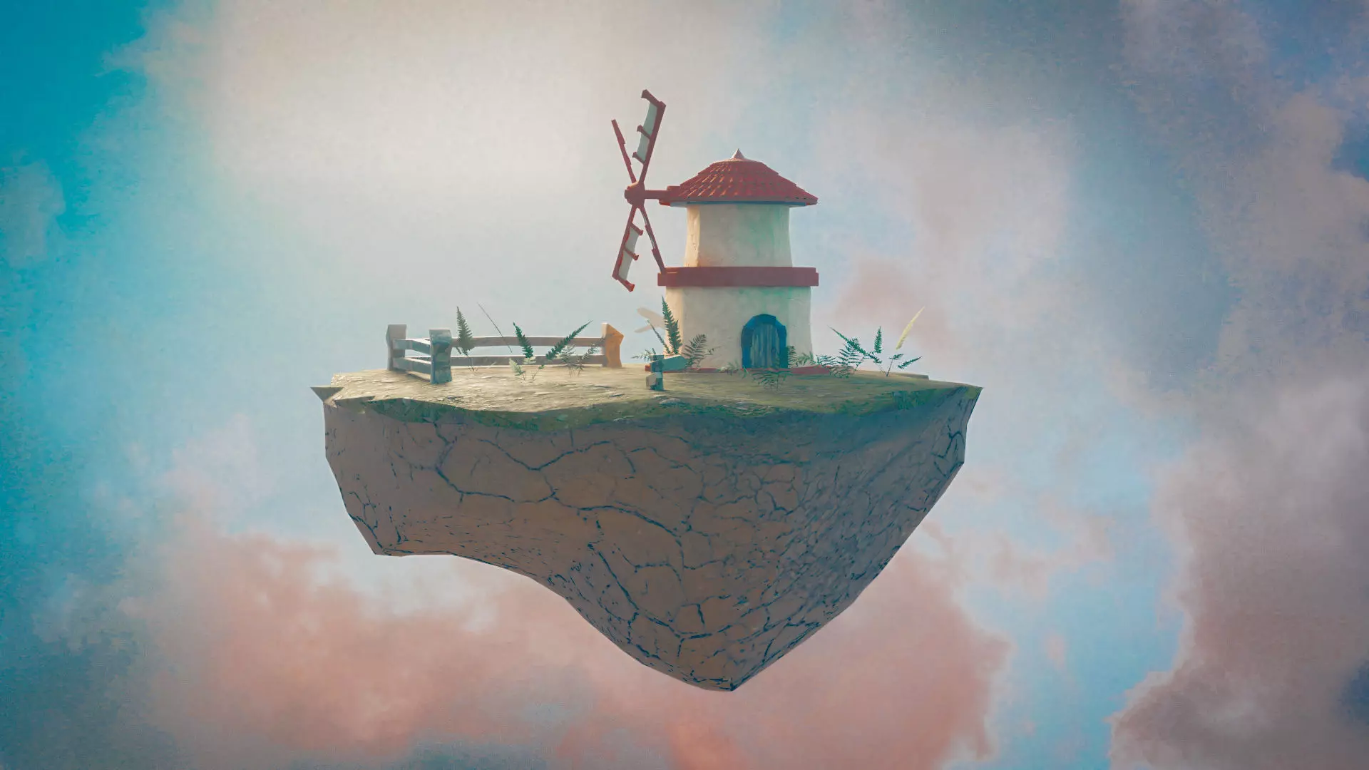 Floating Island 3D model_0