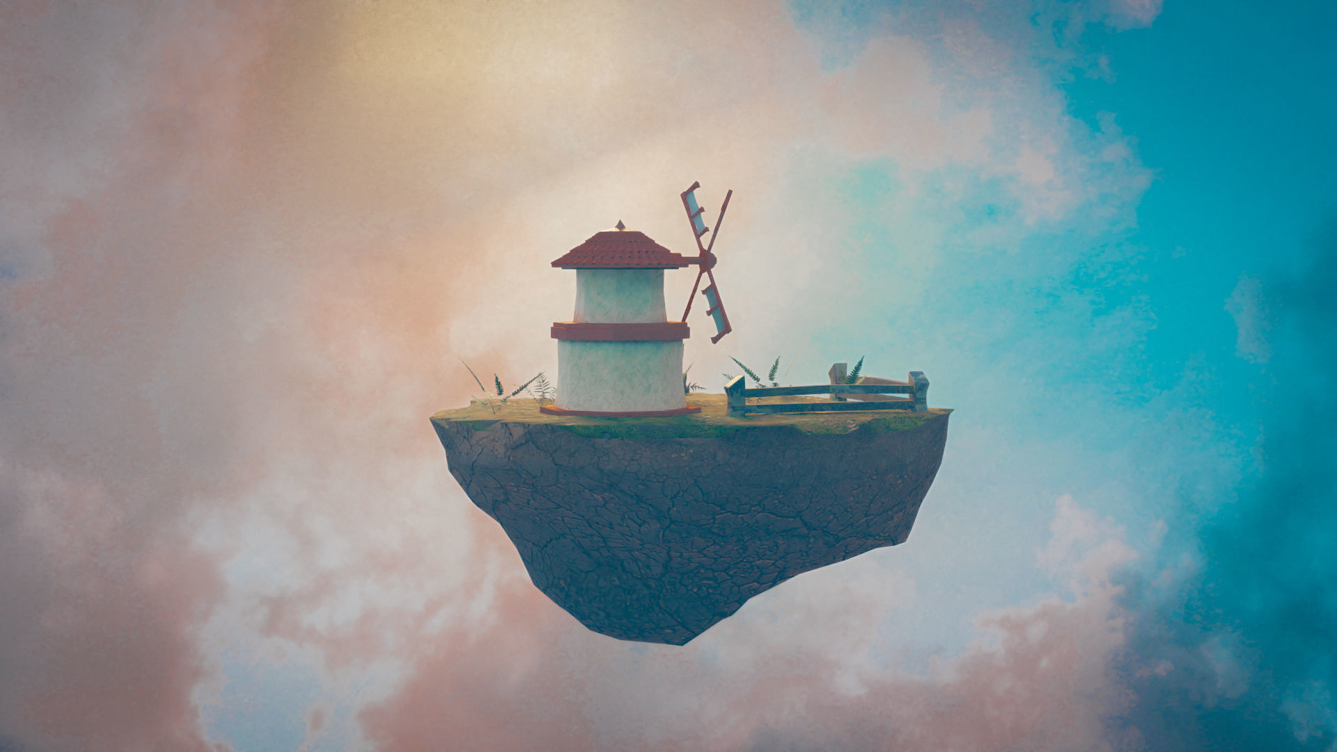 Floating Island 3D model_2