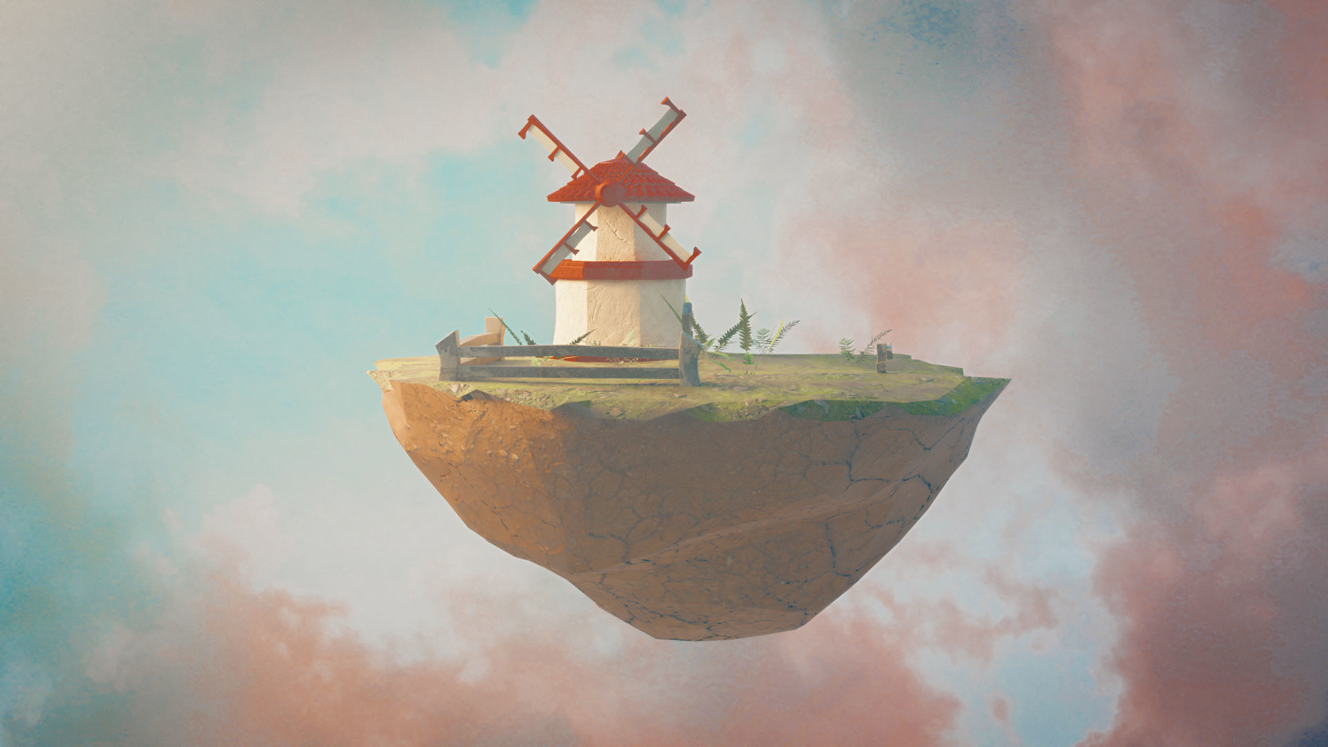 Floating Island 3D model_3