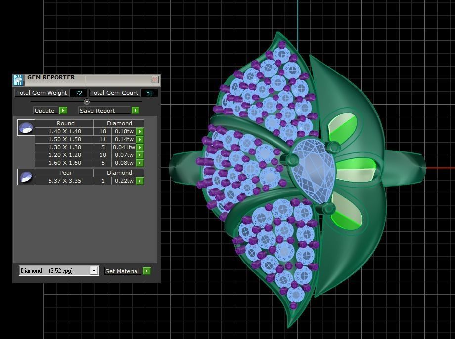 Women Ring 3dm STL OBJ FBX Renders Details 3D print model_3