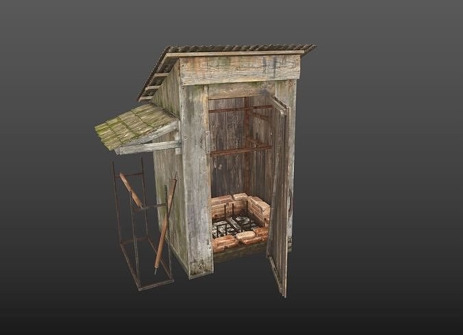 Old Smokehouse 3D model 7
