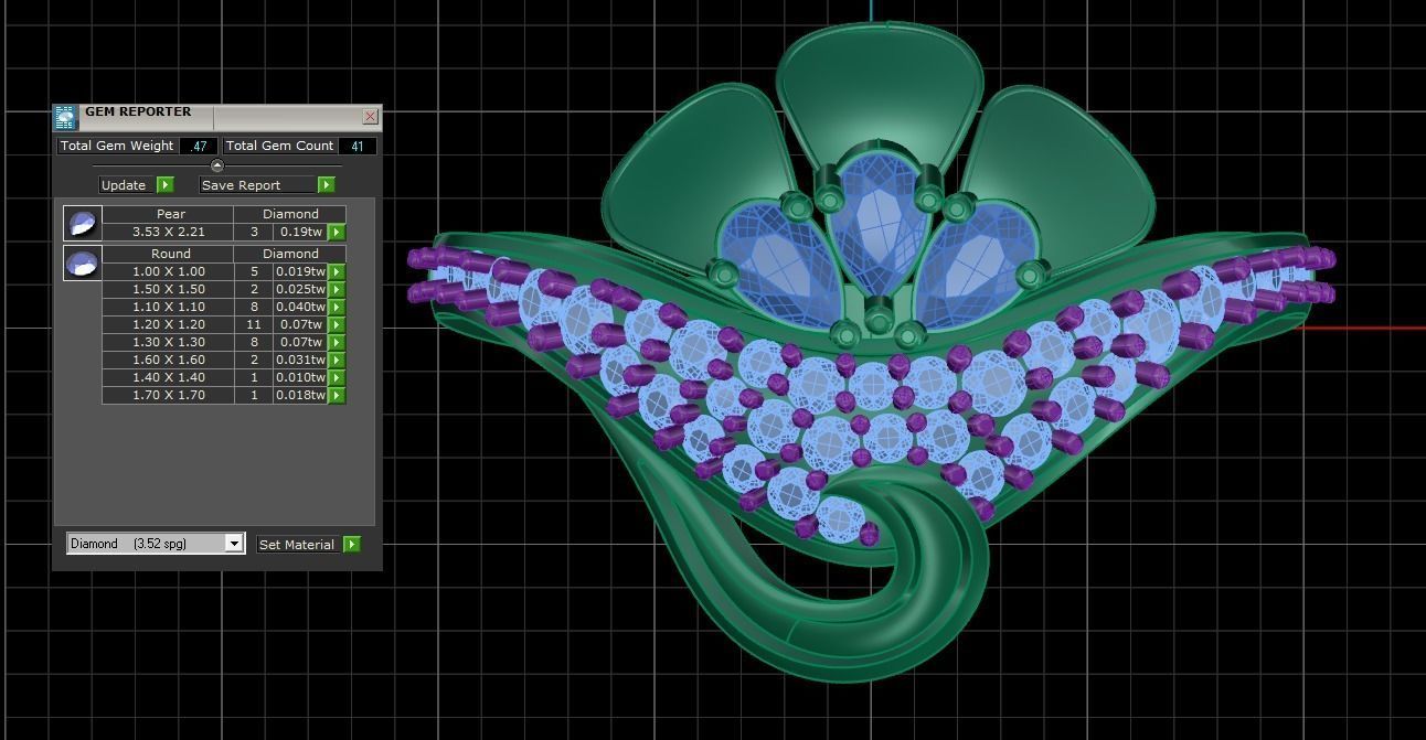 Women Ring 3dm STL OBJ FBX Renders Details 3D print model_3