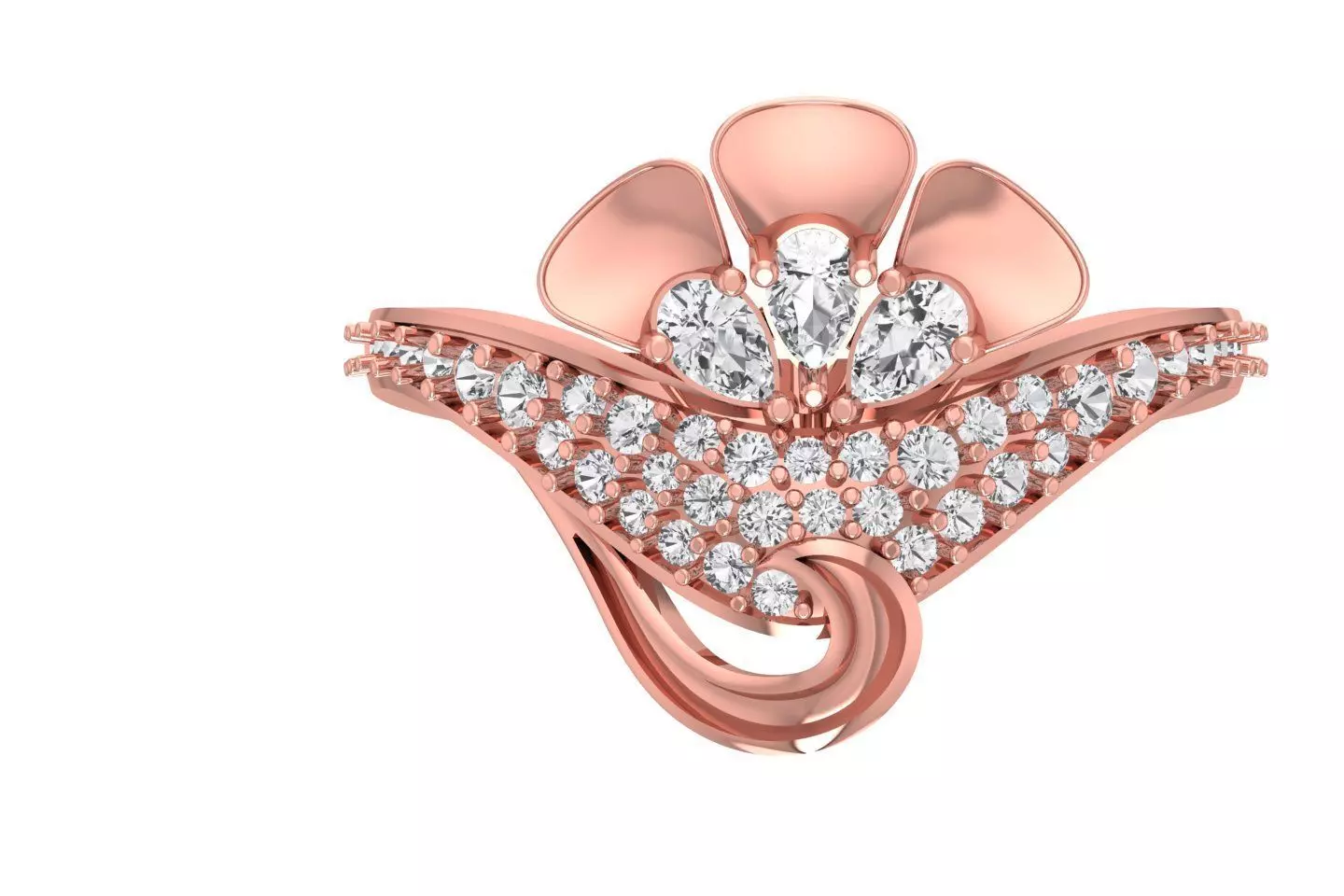 Women Ring 3dm STL OBJ FBX Renders Details 3D print model_0