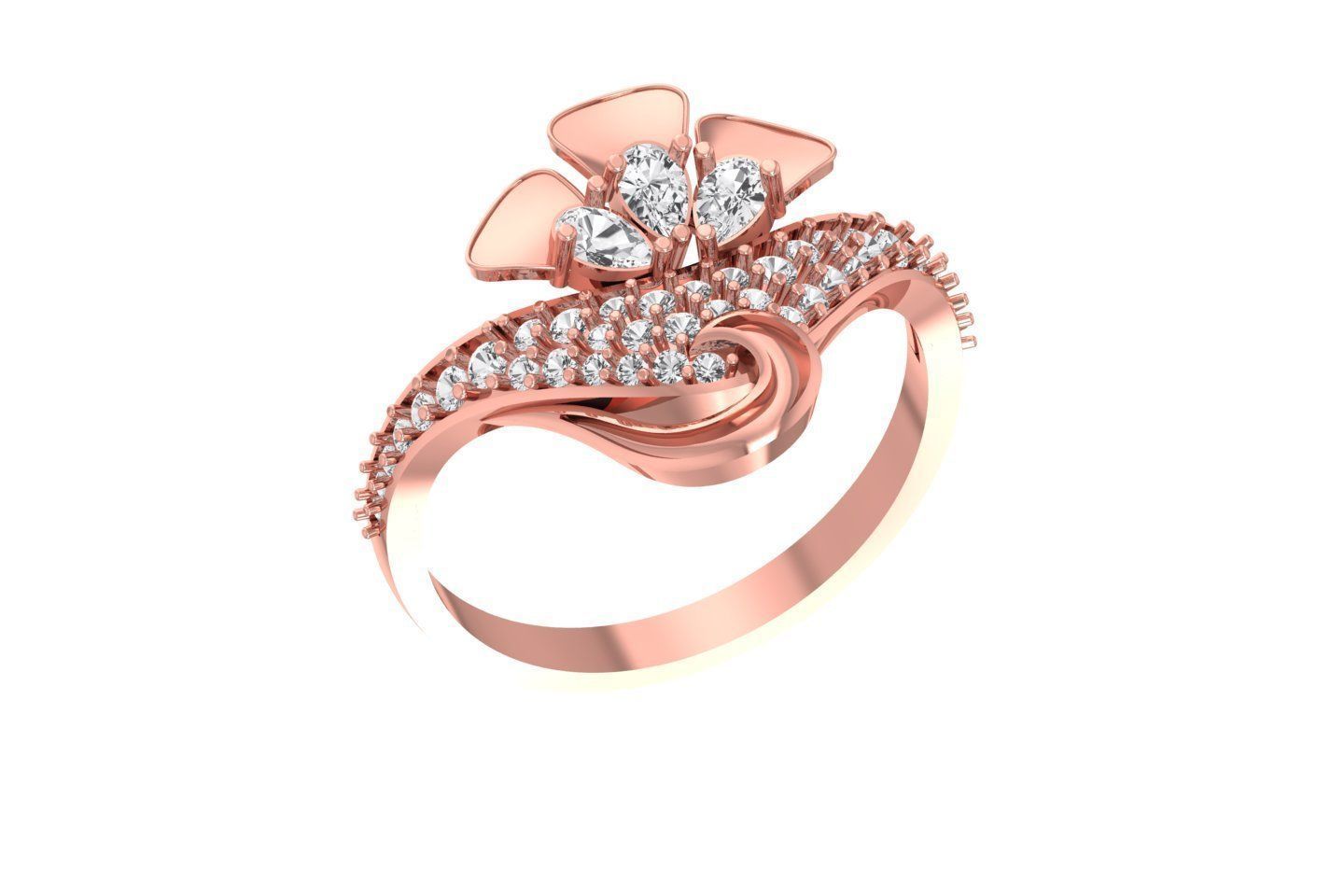 Women Ring 3dm STL OBJ FBX Renders Details 3D print model_1