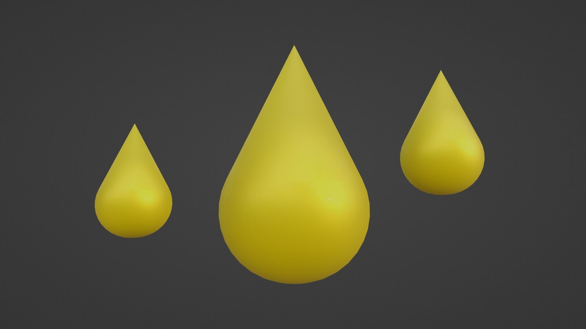 Gold Drop Low-poly 3D model_2