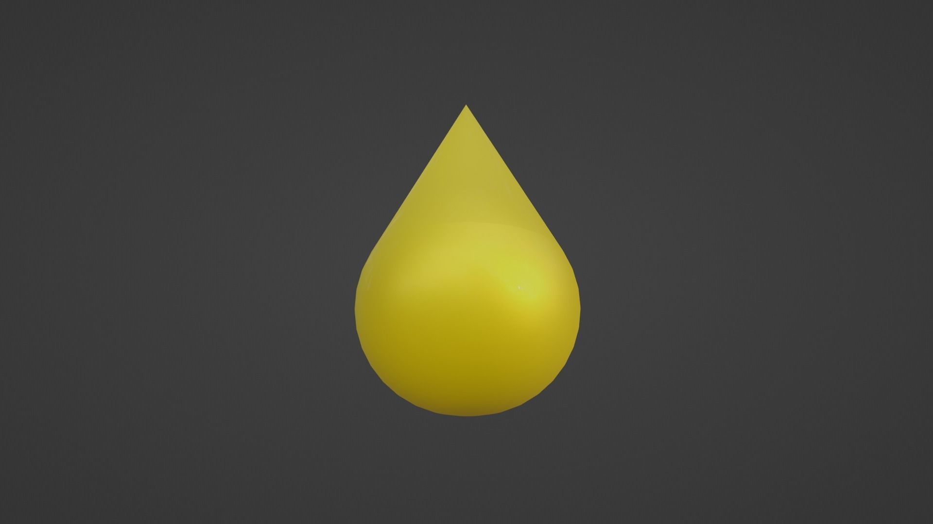 Gold Drop Low-poly 3D model_3