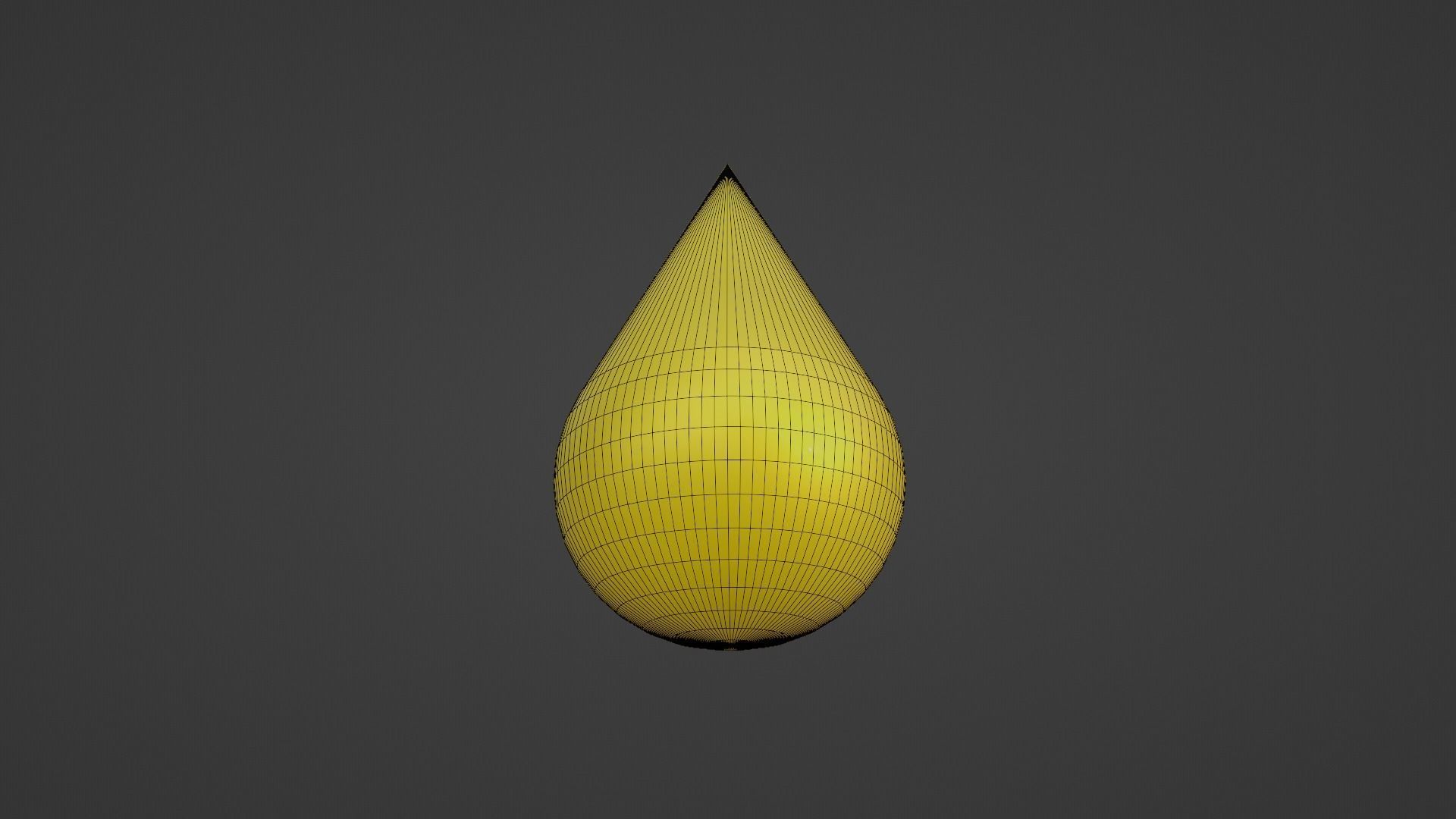 Gold Drop Low-poly 3D model_4
