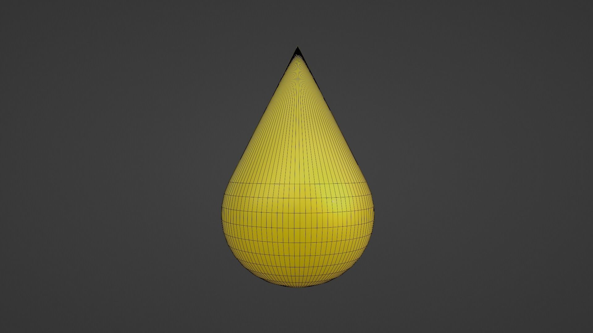 Gold Drop Low-poly 3D model_1
