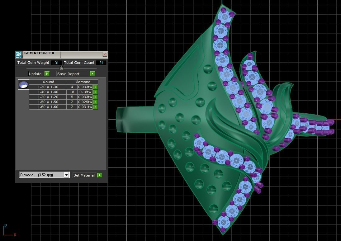 Women Ring 3dm STL OBJ FBX Renders Details 3D print model_3