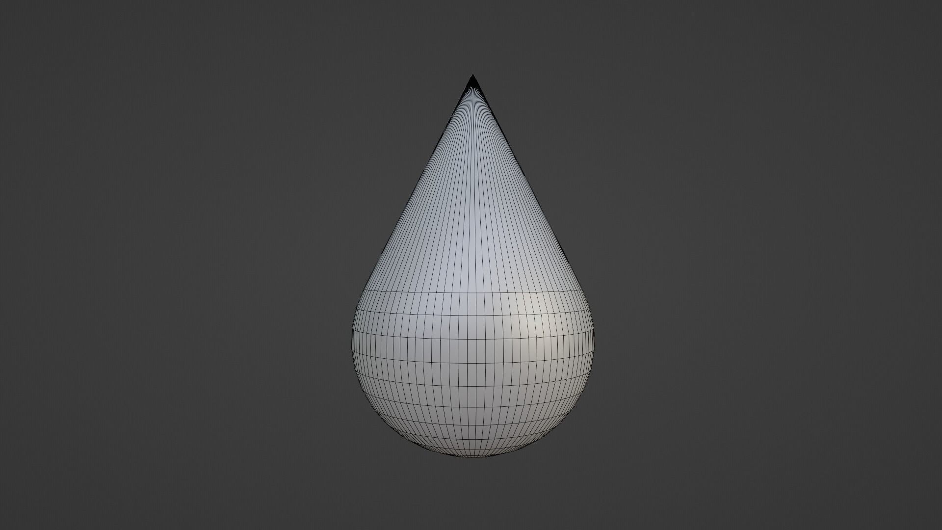 Silver Drop Low-poly 3D model_1