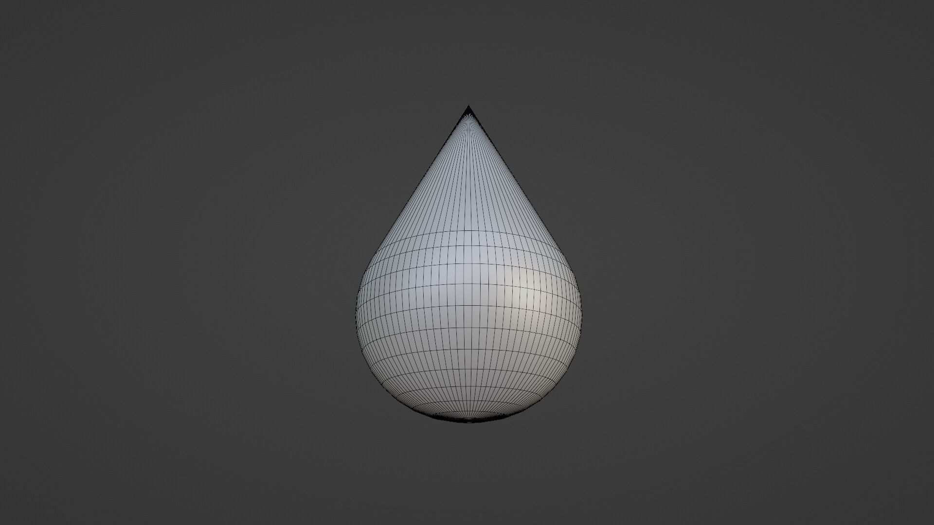 Silver Drop Low-poly 3D model_3