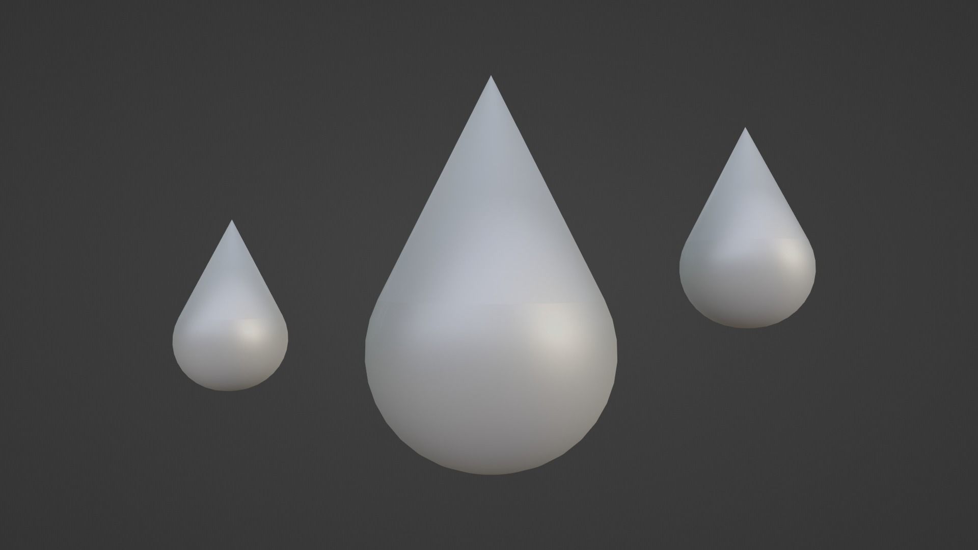 Silver Drop Low-poly 3D model_4