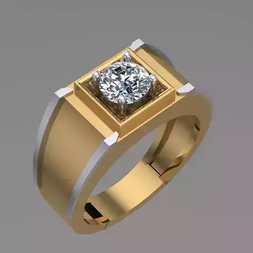 Diamond Soliter Ring For Men 3D print model