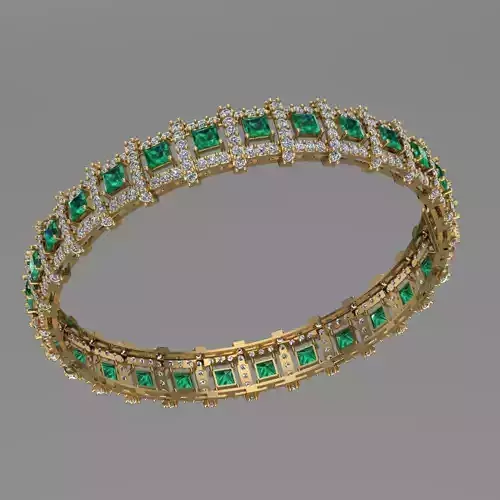 Diamond Breslet Emeralds 3D print model