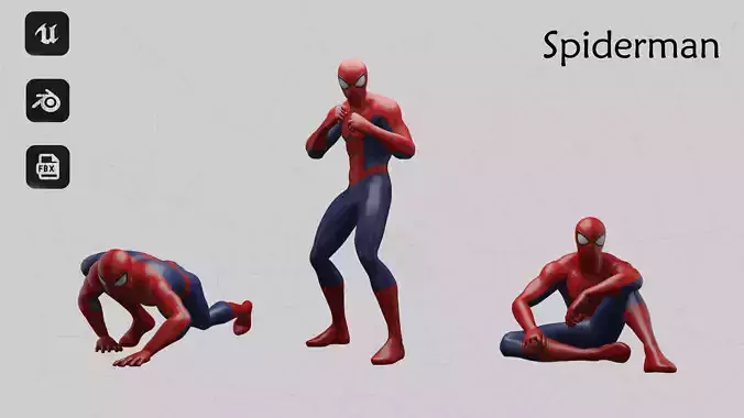 SpiderMan 3D model - Game ready 3D model Low-poly 3D model