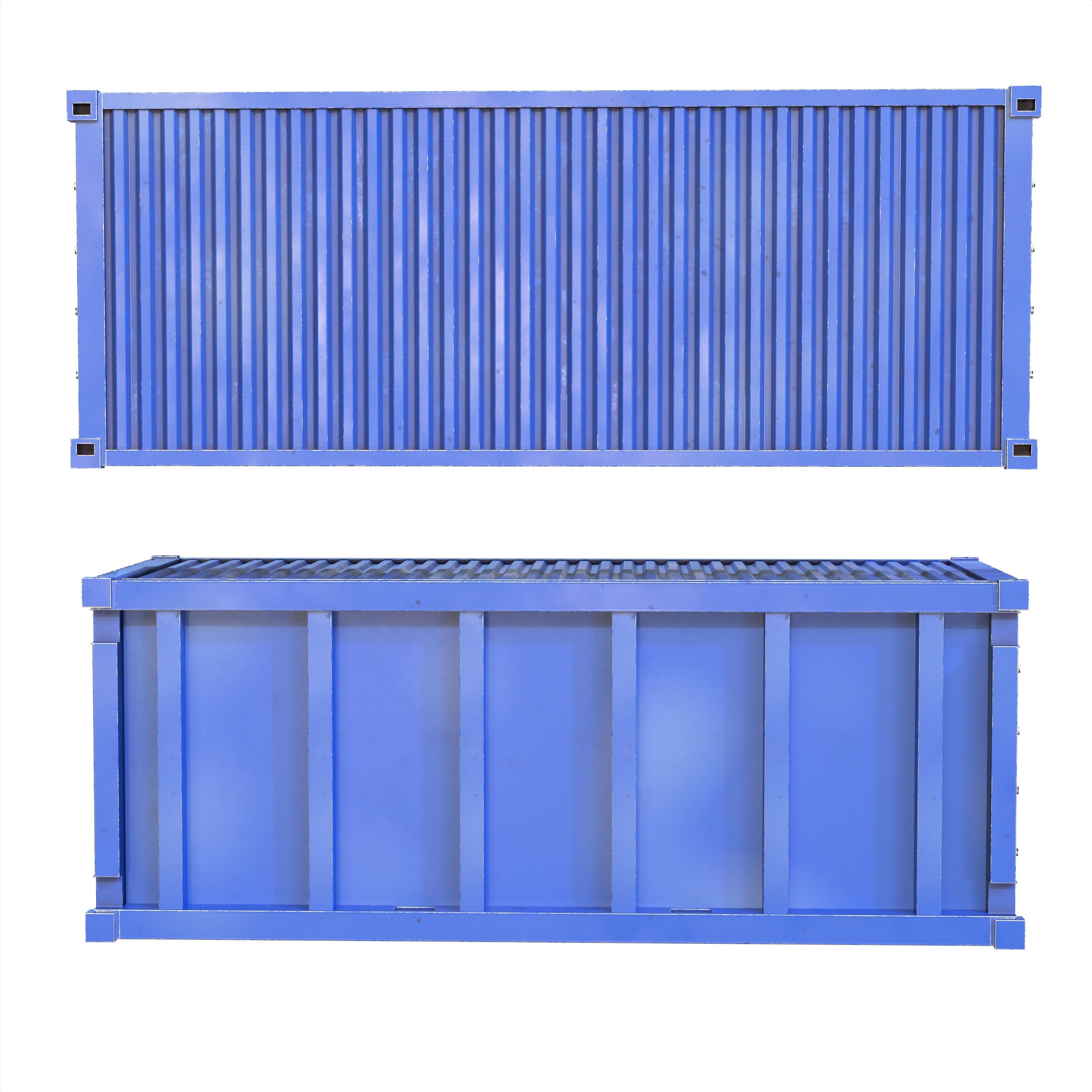 Shipping Container 20ft Low-poly 3D model_7